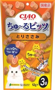 Лакомство для кошек Inaba Churu Bits Трубочки с куриной начинкой 12г*3шт