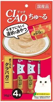 Лакомство для кошек Inaba Ciao Churu Тунец магуро с камчатским крабом 14г*4шт