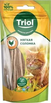 Лакомство для кошек Triol Мягкая соломка из курицы 40г (упаковка 3 шт.)