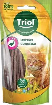 Лакомство для кошек Triol Мягкая соломка из утки 40г (упаковка 3 шт.)