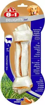 Лакомство для собак 8 in 1 Delights Beef L косточка с говядиной для крупных собак 21см (упаковка 3 шт.)