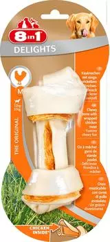 Лакомство для собак 8 in 1 Delights M Косточка для средних и крупных пород 14.5см (упаковка 3 шт.)