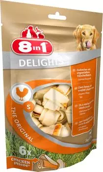 Лакомство для собак 8 in 1 Delights S Косточки для мелких и средних пород 6шт*11см (упаковка 3 шт.)