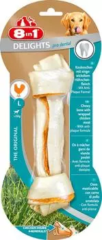 Лакомство для собак 8 in 1 Dental Delights L Косточка для чистки зубов 21см (упаковка 3 шт.)