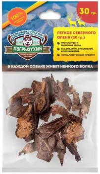 Лакомство для собак Погрызухин Легкое северного оленя 30г