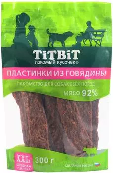 Лакомство для собак TiTBiT Пластинки из говядины 300г