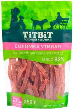 Лакомство для собак TiTBiT Соломка утиная 250г