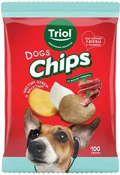 Лакомство для собак Triol Fun Food Чипсы со вкусом говядины 100г