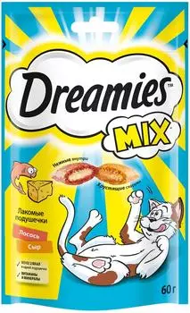 Лакомство для кошек Dreamies Mix с лососем и сыром 60г