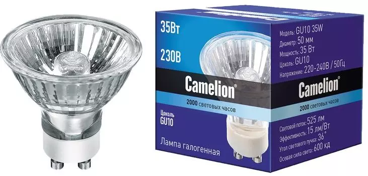 Лампа Camelion галогенная GU10 35Вт