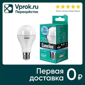 Лампа Camelion светодиодная LED25 A65 845 E27 25Вт