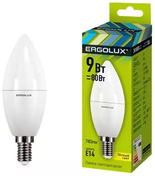 Лампа светодиодная Ergolux LED E14 9Вт. Закажите онлайн!