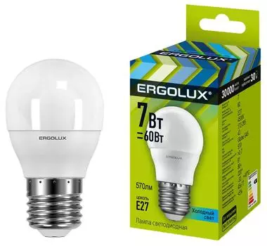 Лампа светодиодная Ergolux LED E27 7Вт. Закажите онлайн!