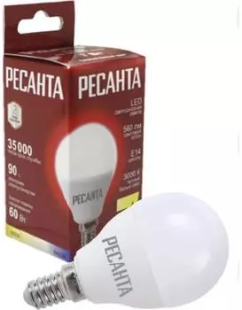 Лампа светодиодная Ресанта E14 7Вт