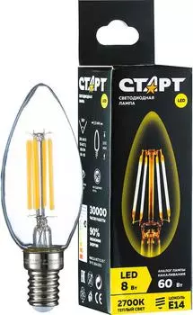 Лампа светодиодная Старт LED Candle E14 8W