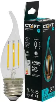 Лампа светодиодная Старт LED F Flame E27 7W