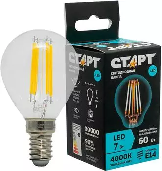 Лампа светодиодная Старт LED F Sphere E14 7W