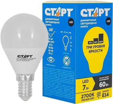 Лампа светодиодная Старт LED Sphere E14 7W