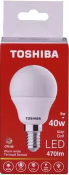 Лампа светодиодная Toshiba 5Вт Е14 G45 220В