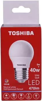 Лампа светодиодная Toshiba 5Вт Е27 G45 220В