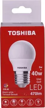 Лампа светодиодная Toshiba 5Вт Е27 G45 220В