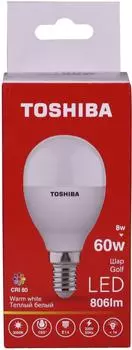 Лампа светодиодная Toshiba 8Вт Е14 G45 220В