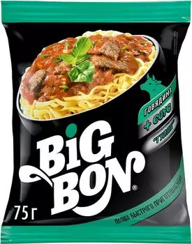 Лапша Big Bon Говядина и соус гуляш 75г