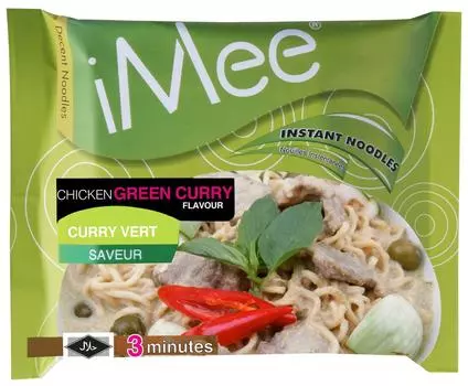 Лапша iMee со вкусом курицы зеленая 70г