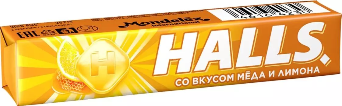 Леденцы Halls со вкусом меда и лимона 25гс доставкой!