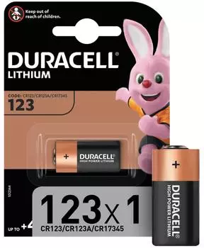 Литиевые батарейки Duracell CR123 1шт