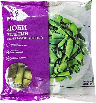 Лоби зеленый ВкусВилл свежезамороженный 400г