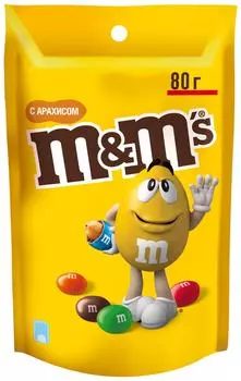 Конфеты M&M'S Драже с арахисом и молочным шоколадом 80г