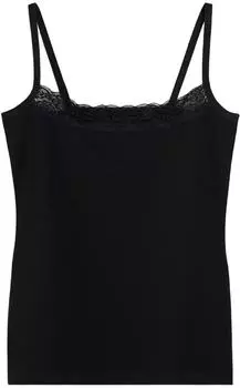 Майка женская Alex Textile на лямках с кружевом черная Размер XL