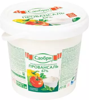 Майонез Сдобри Провансаль 67% 820г