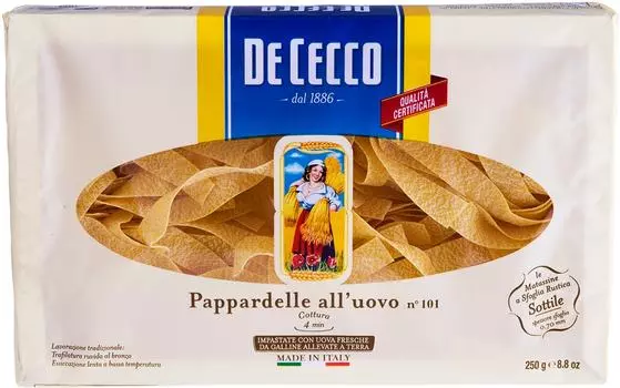 Макароны De Cecco Pappardelle alluovo n.101 250г