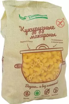 Макароны Диетика из кукурузной муки Рожок Средний 300г