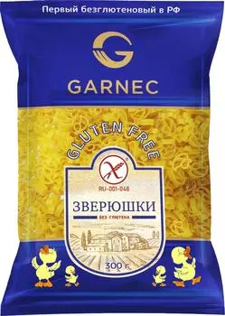 Макароны Garnec Зверюшки без глютена 300г