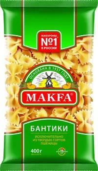 Макароны Makfa Бантики 400г - Vprok.ru Перекрёсток