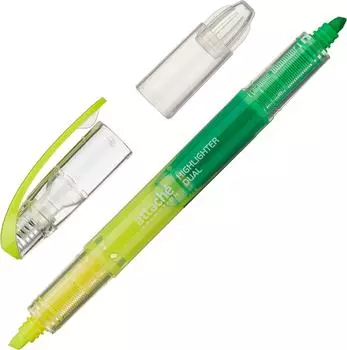 Маркер текстовыделитель Attache Selection Dual двухсторонний 1-4мм желтый зеленый