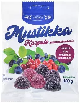 Мармелад Finlandia candy Черника и клюква 100г