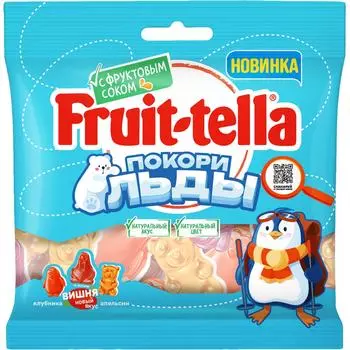 Мармелад Fruittella Покори Льды клубника вишня апельсин жевательный 100г