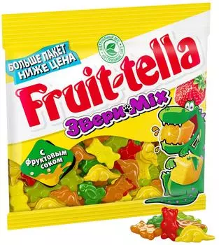 Мармелад Fruittella жевательный Звери Mix 150г