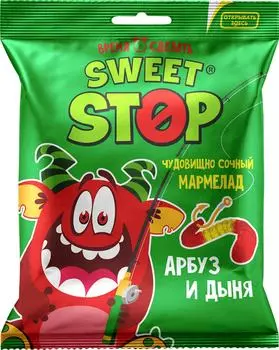 Мармелад жевательный Sweet stop Червячки червячки со вкусом арбуза и дыни 70г