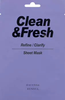 Маска для лица Eunyul Clean&amp;Fresh для выравнивания тона и рельефа тканевая 22мл