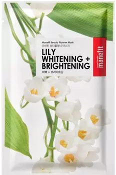 Маска для лица Manefit с Лилией для выравнивания тона тканевая 20мл