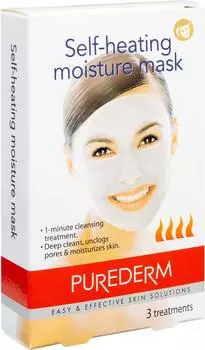 Маска для лица Purederm Самонагревающаяся увлажняющая 3шт