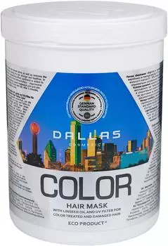 Маска для волос Dallas Color для окрашенных волос с льняным маслом и УФ-фильтром 1000мл