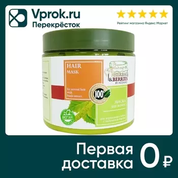 Маска для волос Herbal&Berries by Modamo с экстрактом березы 500мл
