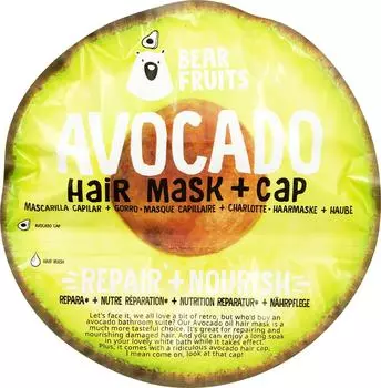 Маска для волос + Шапочка Bear Fruits Avocado Oil Repair Nourish Hair Mask &amp; Hair Cap 20мл
