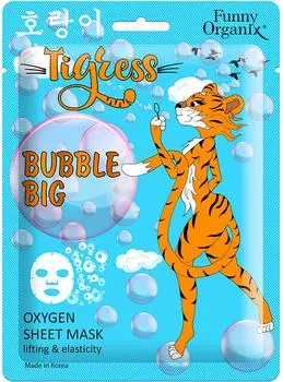 Маска-лифтинг для лица Funny Organix тканевая Кислородная Сокращение морщин и эластичность 25г